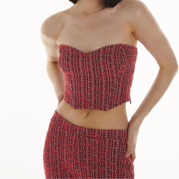 Zara Tweed Crop Top - Picture 1 of 2